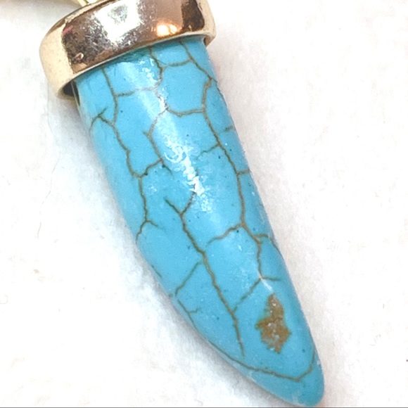 ❤️Seller’s Pick❤️ Turquoise Pendant Double Chain Long Necklace - Picture 9 of 15